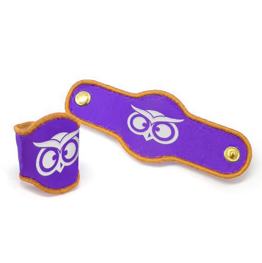 purple woven woggle with scoutwise logo