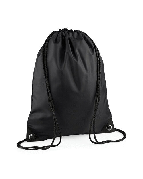 black drawstring bag