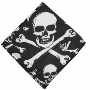 black skull and bones pirate neckerchief