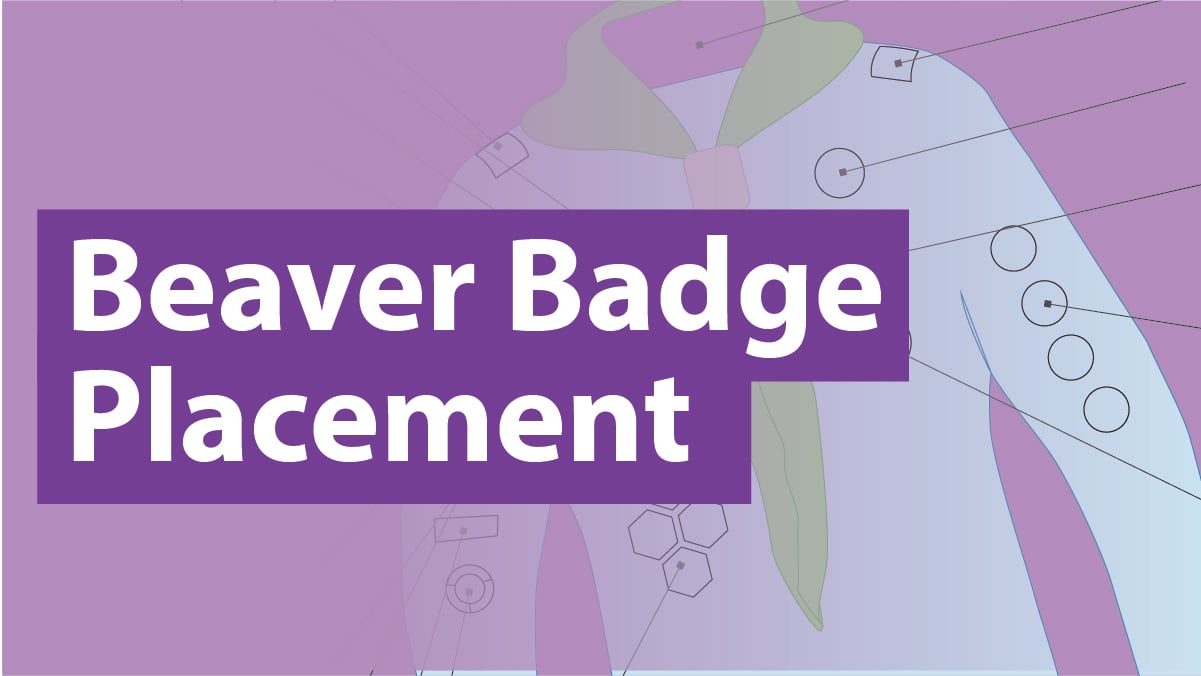 beaver badge placement labels with title text over it